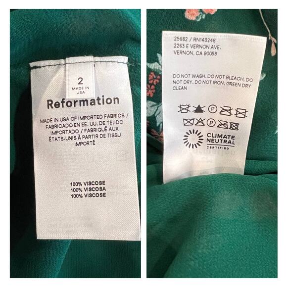 REFORMATION Juni gathered floral-print crepe mini dress Size 2 - Picture 8 of 9